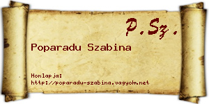 Poparadu Szabina névjegykártya