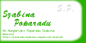 szabina poparadu business card